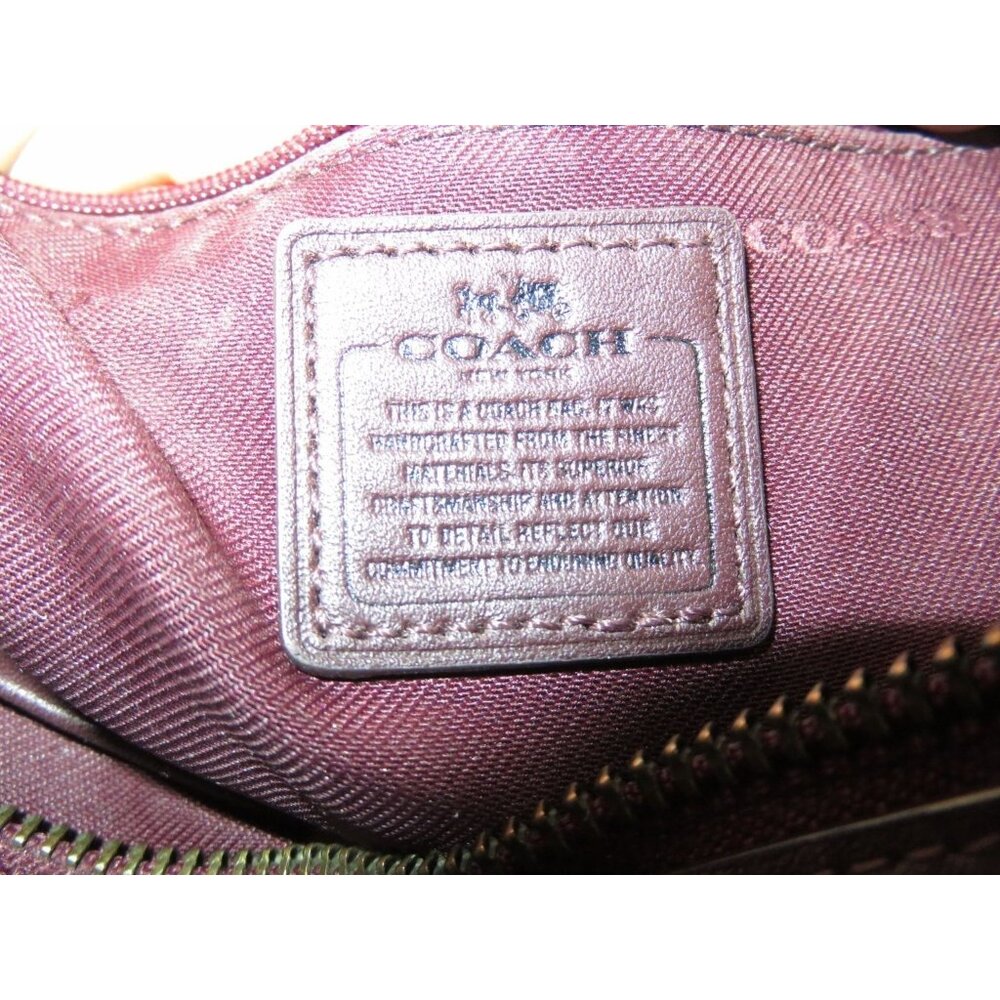 Coach Swagger 27 Cherry Metallic Pebble Leather Double Handle Satchel 36497 - Picture 12 of 15